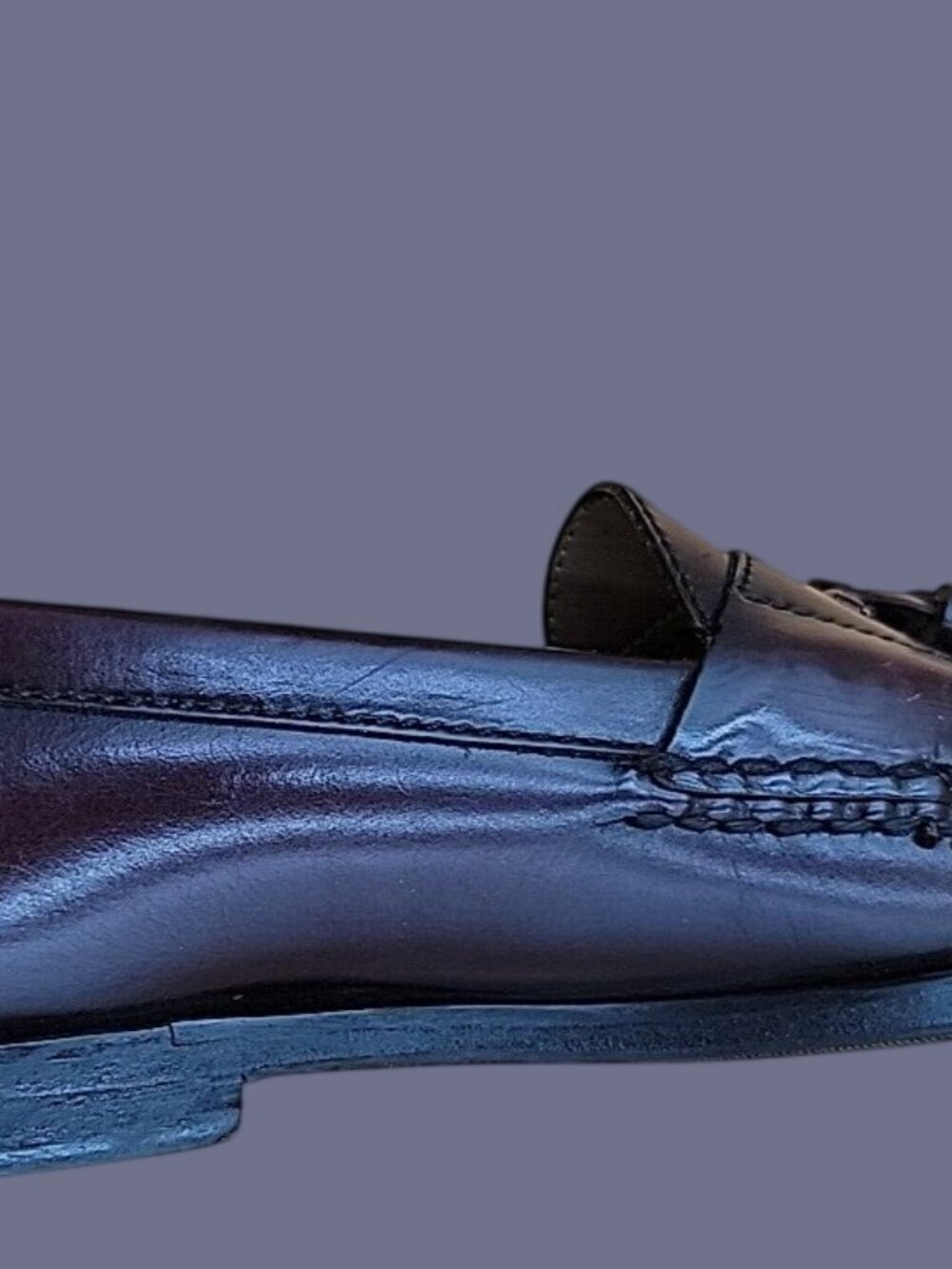 Cole-Haan Men’s Burgundy Tassel Polished Leather Loafers Dress Shoes Slip On SZ8 - Picture 6 of 12